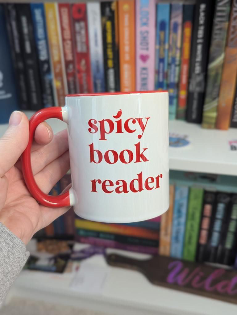 Spicy Book Reader White & Red Mug