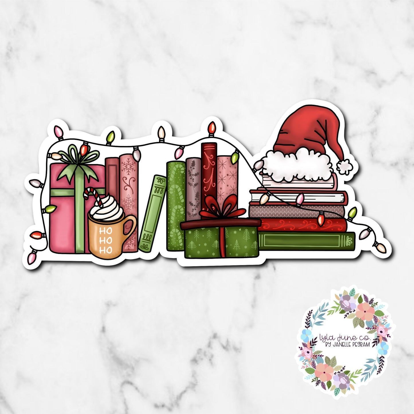 Holiday Bookshelf - Christmas sticker