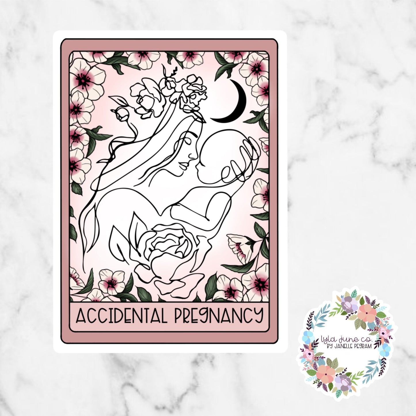 Accidental Pregnancy Romance Tarot Card Trope sticker