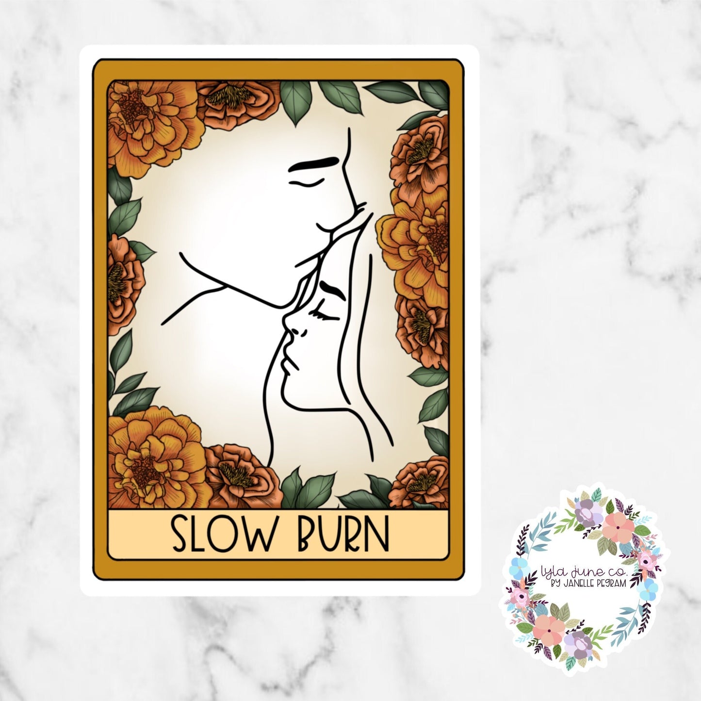 Slow Burn Romance Tarot Card sticker