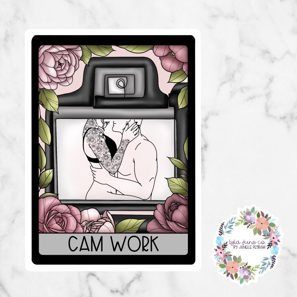 Cam Work Tarot Card sticker - The Anti-Hero by Sara Cate
