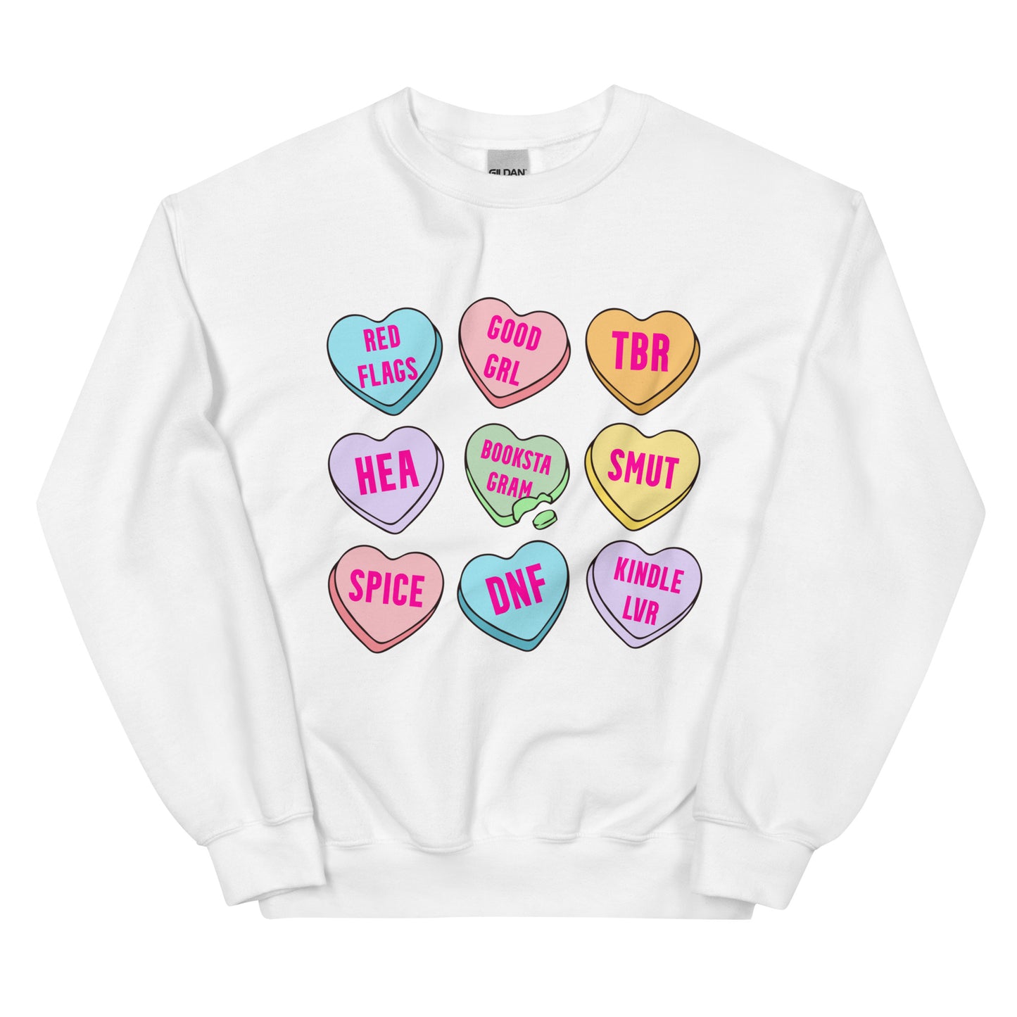 Bookstagram Candy Hearts Valentines Unisex Sweatshirt