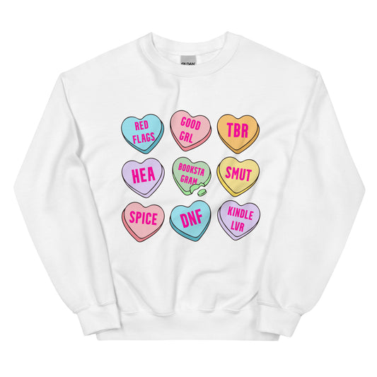 Bookstagram Candy Hearts Valentines Unisex Sweatshirt