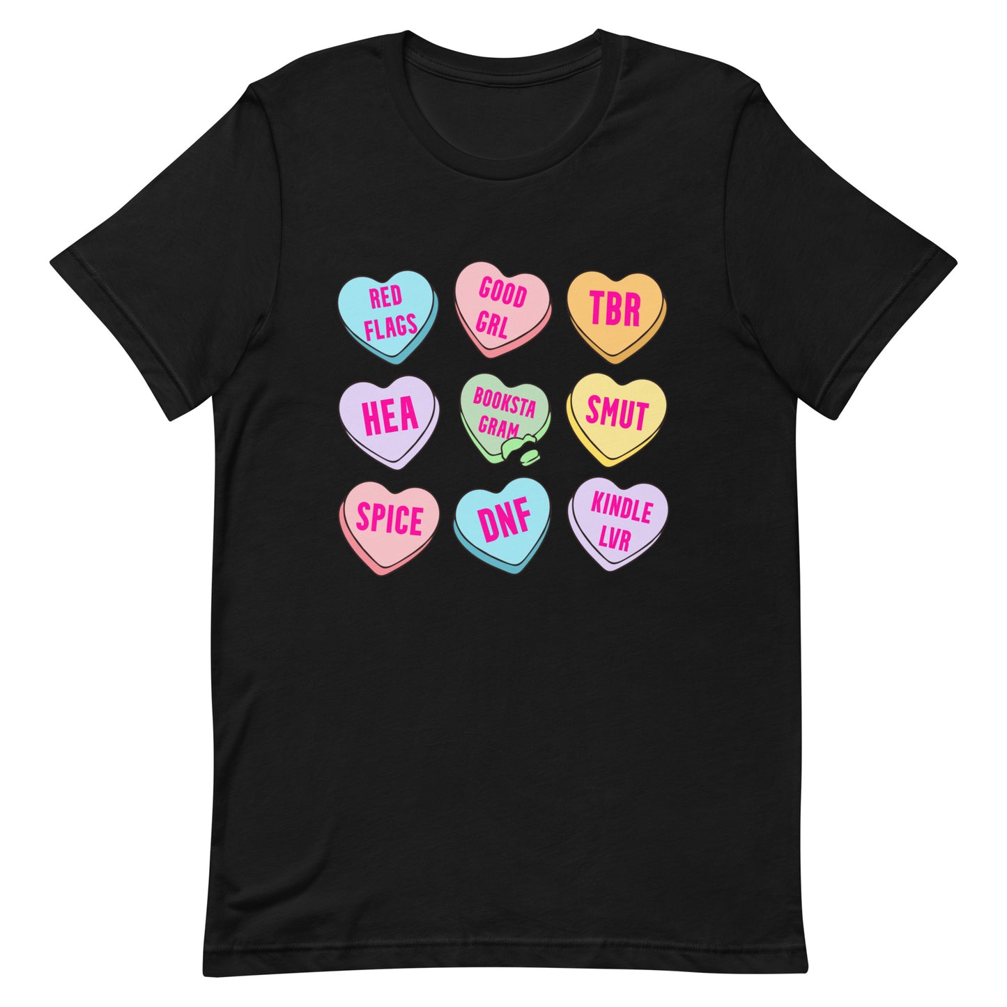 Bookstagram Candy Hearts Valentines Unisex t-shirt