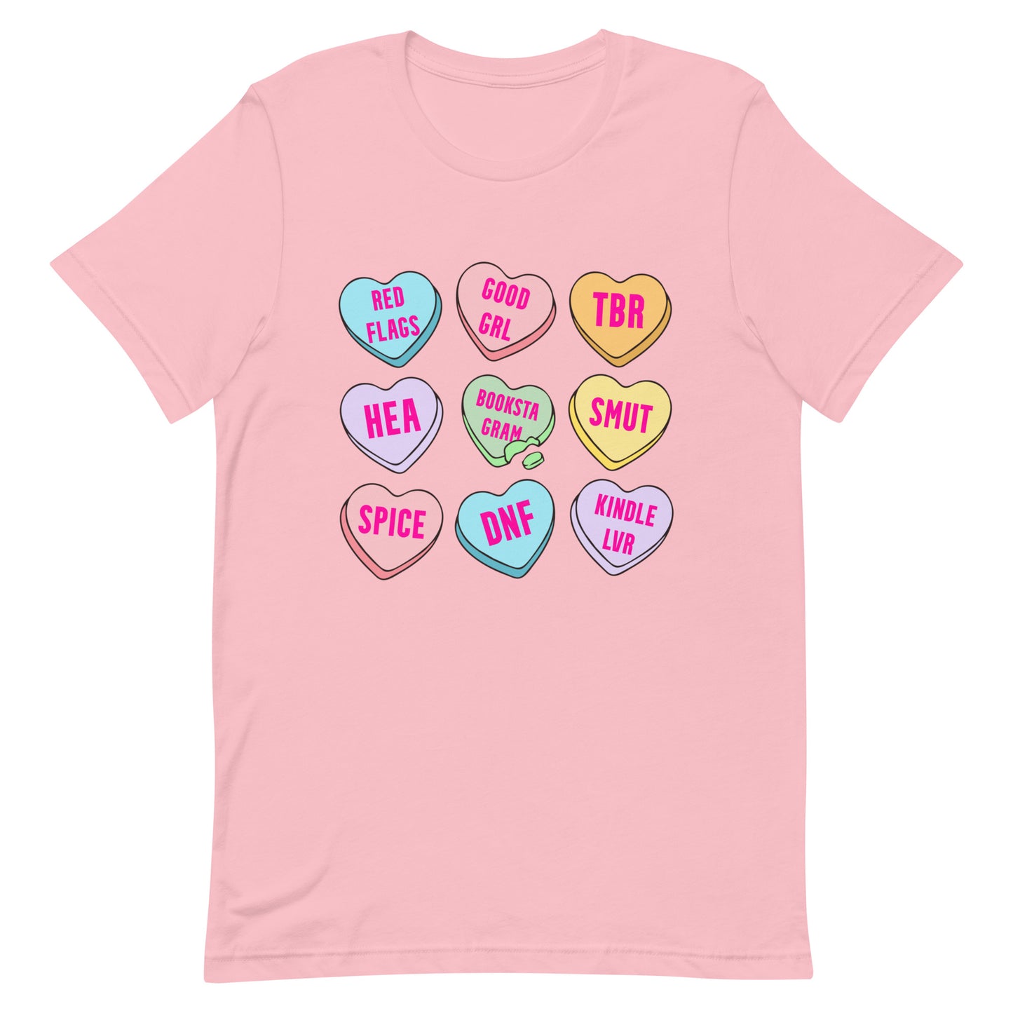 Bookstagram Candy Hearts Valentines Unisex t-shirt