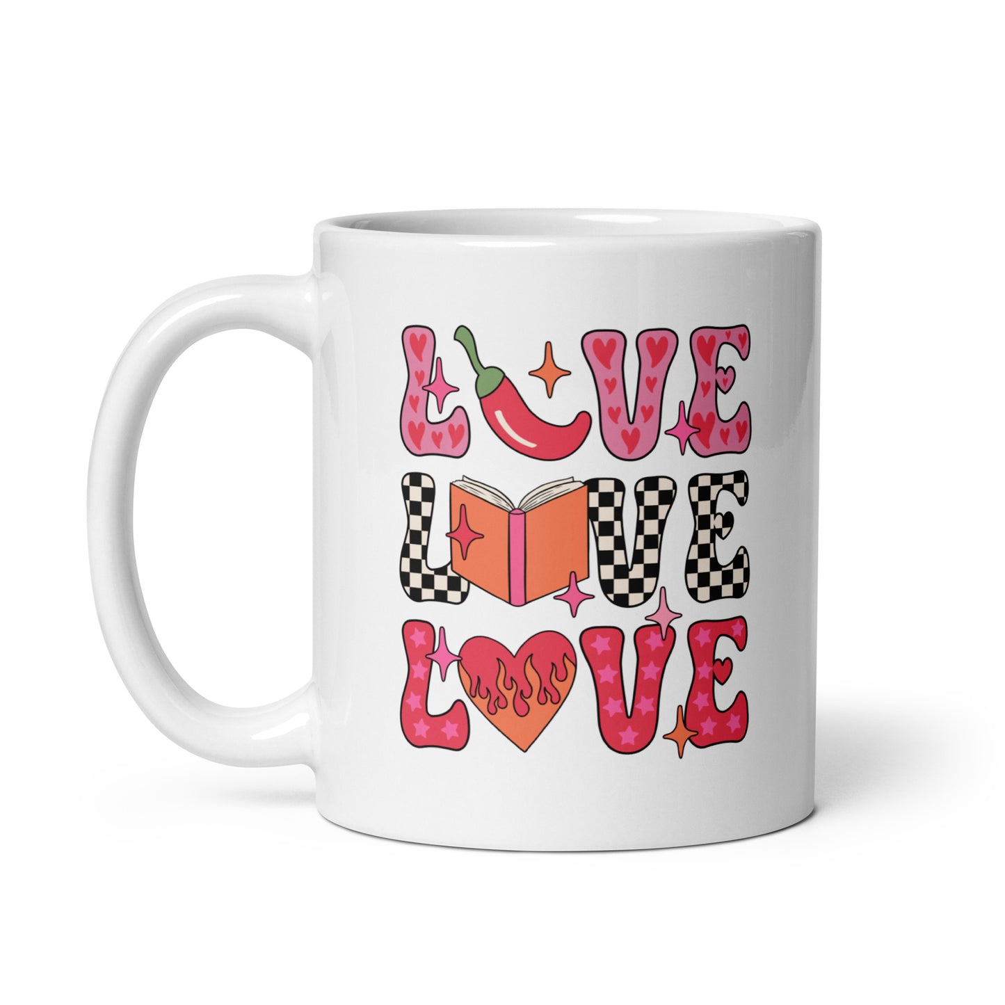 LOVE Valentines White glossy mug