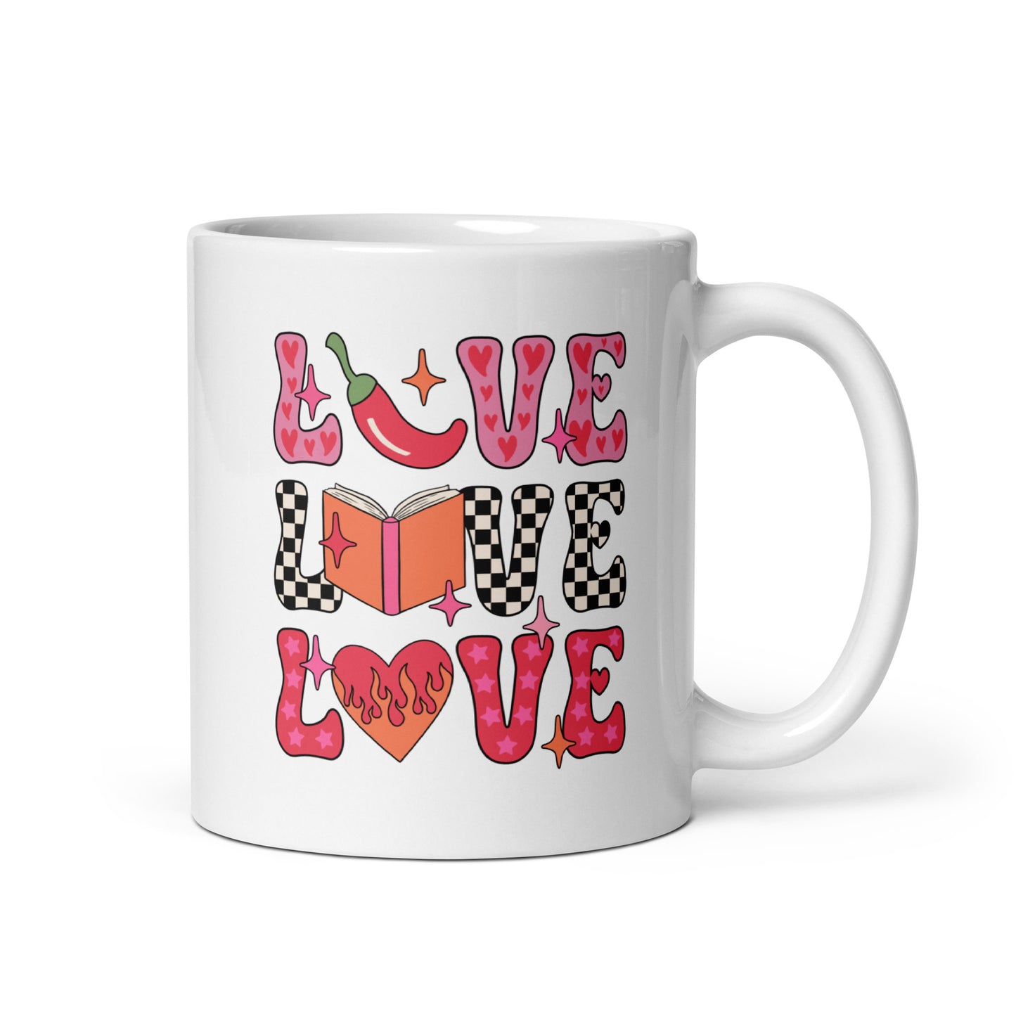 LOVE Valentines White glossy mug