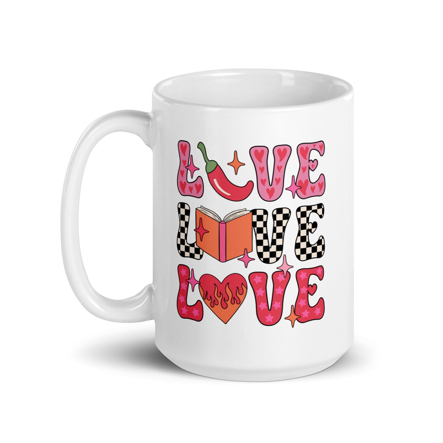 LOVE Valentines White glossy mug