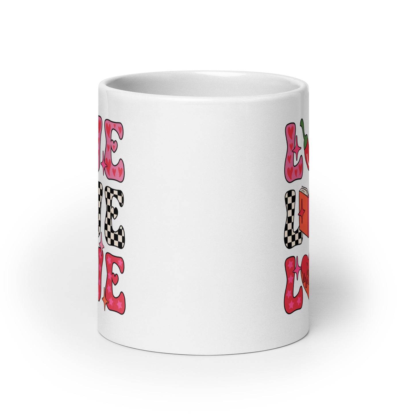 LOVE Valentines White glossy mug