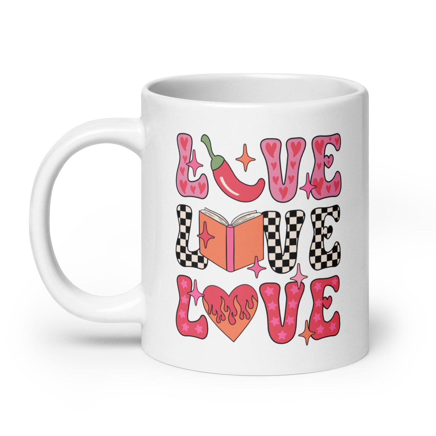 LOVE Valentines White glossy mug