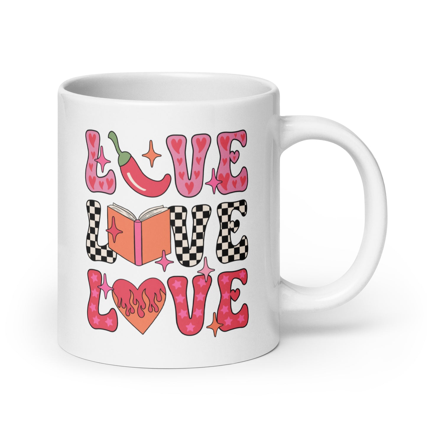 LOVE Valentines White glossy mug